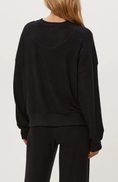 Michael Stars Marty Drop Shoulder Pullover In Black