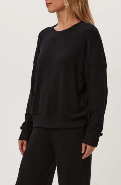 Michael Stars Marty Drop Shoulder Pullover In Black