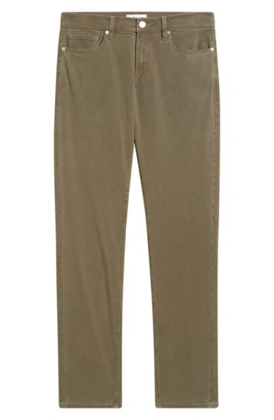 Frame L'homme Slim Fit Five-pocket Twill Pants In Brown