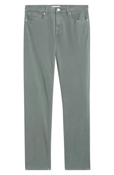 Frame L'homme Slim Fit Five-pocket Twill Pants In Gray