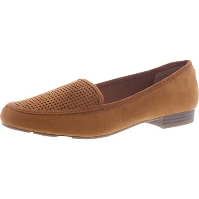 Liz Claiborne Towne Womens Perforated Slip On Loafers In Brown