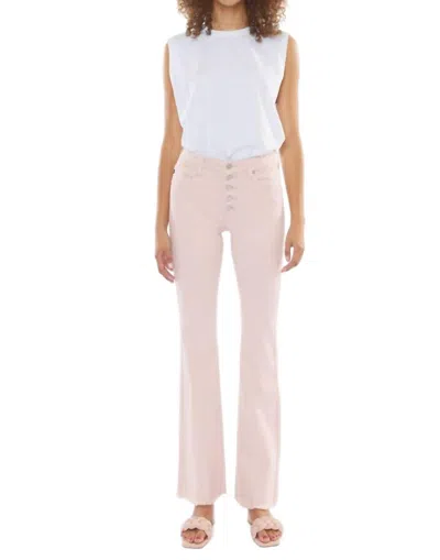 Kancan Ricola High Rise Flare Jean In Light Pink Wash In Pink