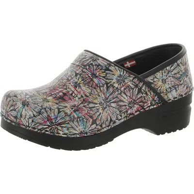 Sanita Rumney Womens Faux Leather Slip On Clogs In Multi