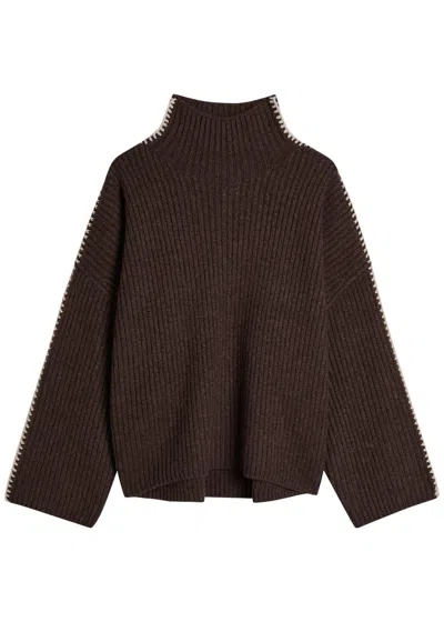 Rag & Bone Wool Ingrid Rollneck Sweater In Brown