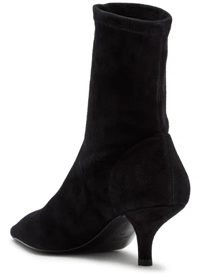 Totême The Heeled Sock Suede Ankle Boots In Black