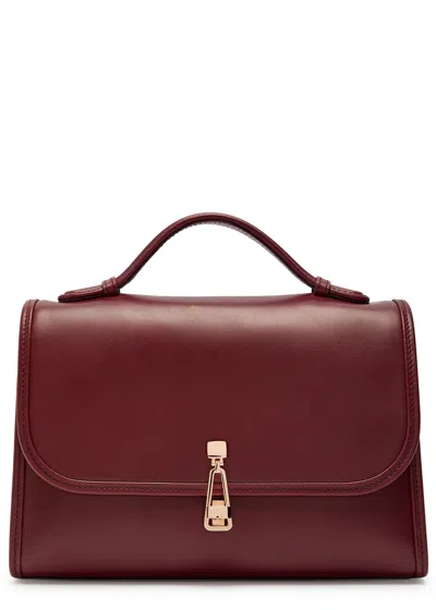 Gabriela Hearst Leonora Medium Leather Top Handle Bag In Burgundy