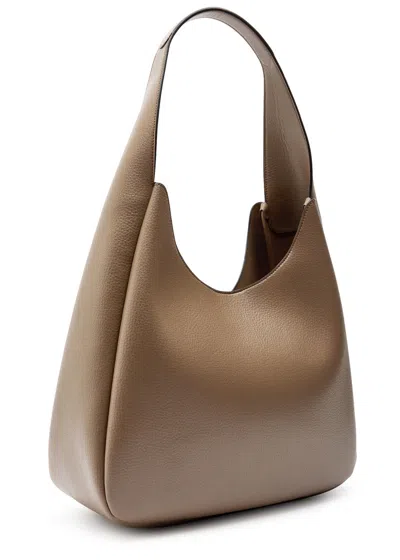 Stella Mccartney Logo Large Faux Leather Shoulder Bag In Brown
