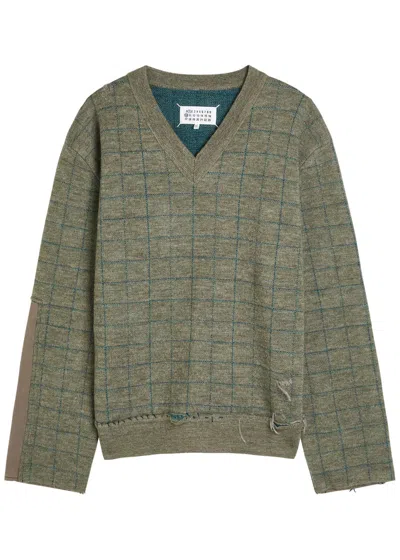 Maison Margiela Distressed Wool Jumper In Pattern