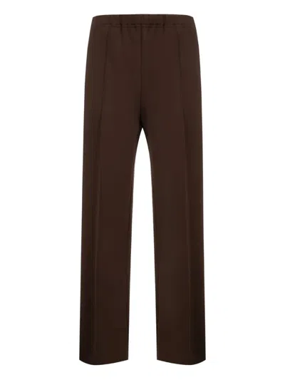 Miu Miu Womens Cacao Drawstring Striped-panel Stretch-woven Trousers In Brown