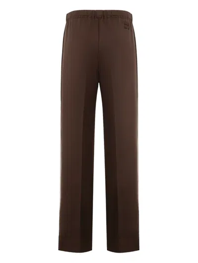 Miu Miu Womens Cacao Drawstring Striped-panel Stretch-woven Trousers In Brown