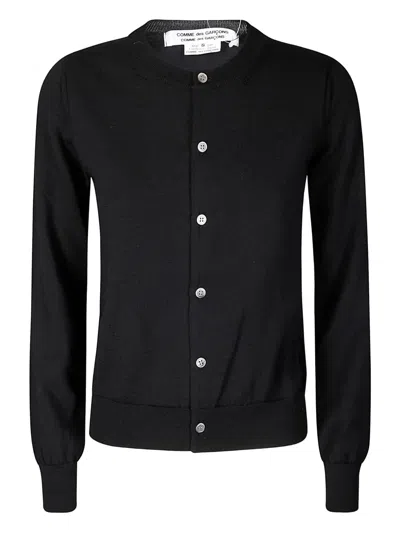 Comme Des Garçons Black Knit Cardigan With Contrasting Button Fastening In Black
