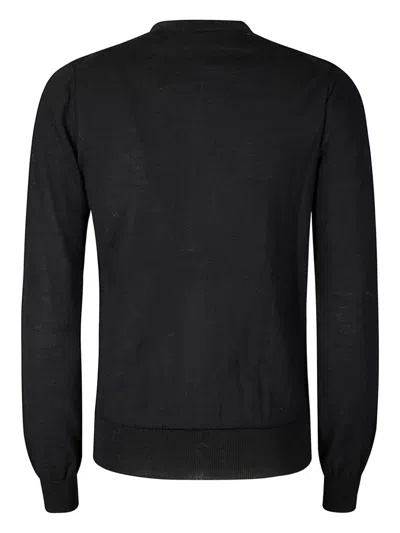 Comme Des Garçons Black Knit Cardigan With Contrasting Button Fastening In Black
