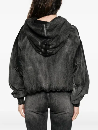 R13 Balloon Bubble Hem Cotton Hoodie In Black