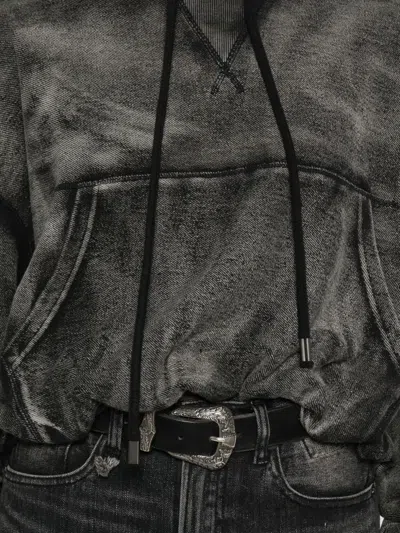 R13 Balloon Bubble Hem Cotton Hoodie In Black