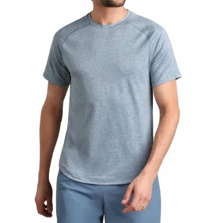 Rhone Atmosphere Crew Neck Short Sleeve Tee In Blue Stone/white In Blue