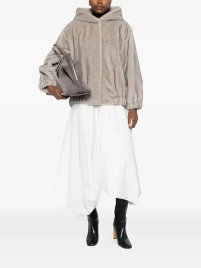 Antonelli Kapuzenjacke Mit Elastischem Saum In Brown