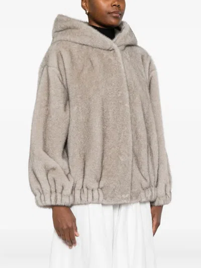 Antonelli Kapuzenjacke Mit Elastischem Saum In Brown