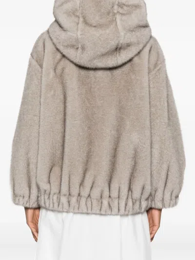 Antonelli Kapuzenjacke Mit Elastischem Saum In Brown