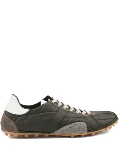 Maison Margiela Quilted-texture Sneakers With Rugged Sole And Suede Overlays In Multi