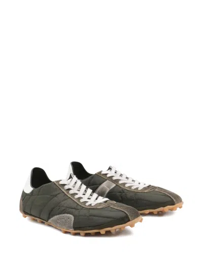 Maison Margiela Quilted-texture Sneakers With Rugged Sole And Suede Overlays In Multi