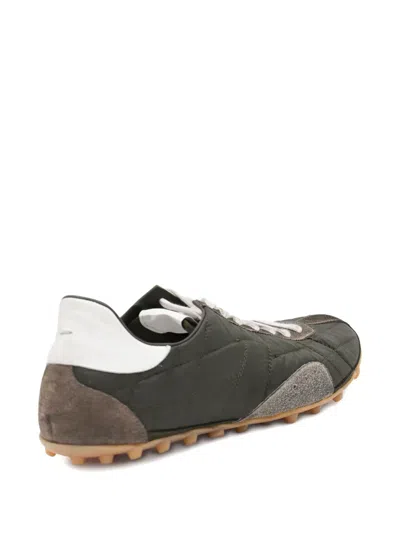 Maison Margiela Quilted-texture Sneakers With Rugged Sole And Suede Overlays In Multi