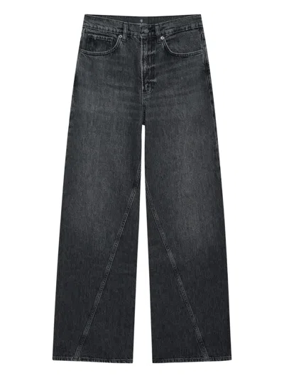 Anine Bing Brie Jeans Woman Black In Gray
