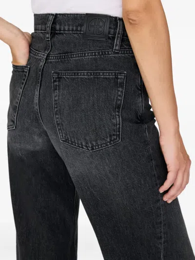 Anine Bing Brie Jeans Woman Black In Gray