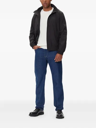 Calvin Klein Hooded Zip-front Jacket In Black