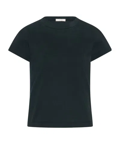 The Row Calibi Silk Blend Crew Neck T-shirt In Black