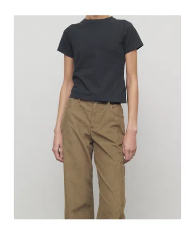 The Row Calibi Silk Blend Crew Neck T-shirt In Black