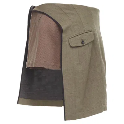 Junya Watanabe 1997 Wool Red Deconstructed Asymmetric Mini Skirt In Green