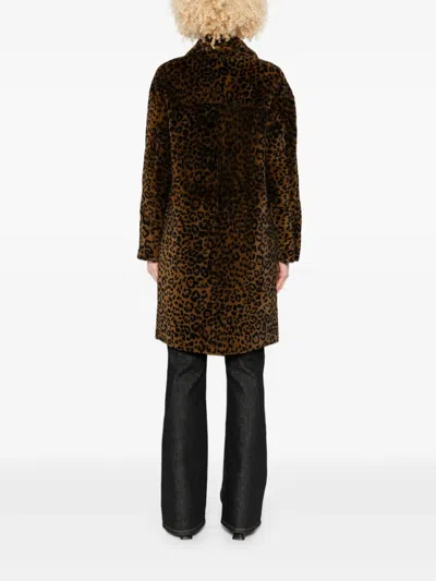 Salvatore Santoro Animal-print Leather Coat In Brown