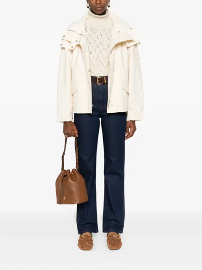 Eleventy Rollkragenpullover Mit Zopfmuster In White