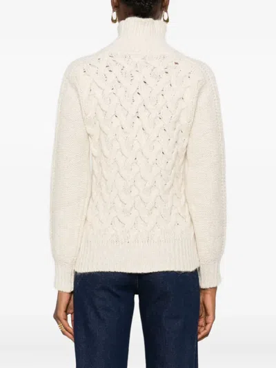 Eleventy Rollkragenpullover Mit Zopfmuster In White