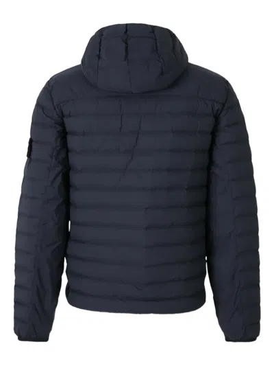 Stone Island Nylon Stretch Down Jacket In Blue