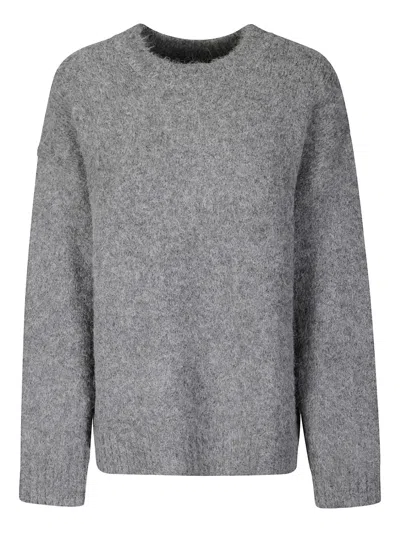 Samsoe & Samsoe Crew Neck Long-sleeved Sweater In Gray