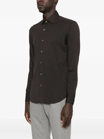 Alessandro Gherardi Long-sleeve Button-up Shirt In Brown
