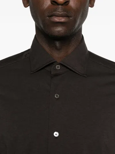 Alessandro Gherardi Long-sleeve Button-up Shirt In Brown