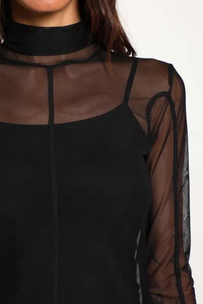 Andrea Ya' Aqov Mesh Top In Black