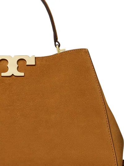 Tory Burch Elegant Mini Leather Satchel With Suede Accents In Burgundy