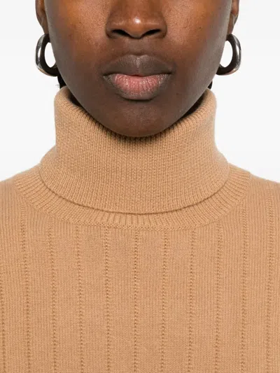 Eleventy Gerippter Rollkragenpullover In Brown