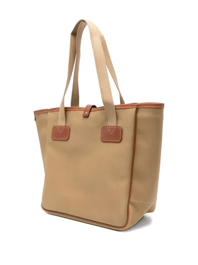Brady Leather-trimmed Tote Bag In Brown