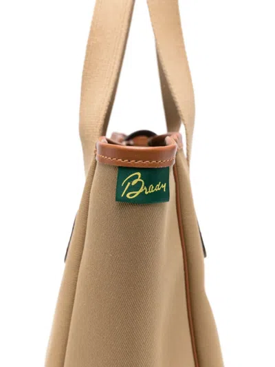Brady Leather-trimmed Tote Bag In Brown