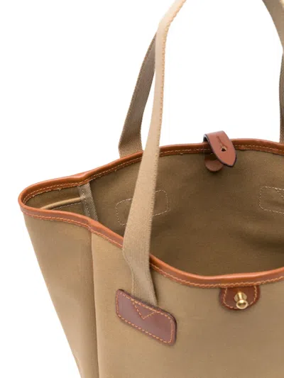 Brady Leather-trimmed Tote Bag In Brown