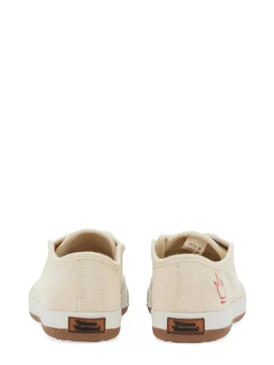 Vivienne Westwood Man Sneakers Ivory Size 9 Textile Fibers In Neutral