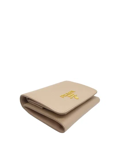 Pre-owned Prada 2013-2025 Vitello Move Trifold Wallet Small Wallets In Brown