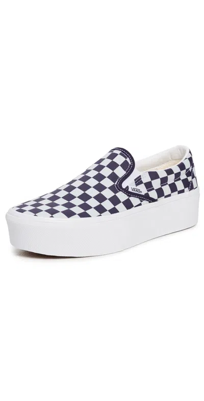 Vans Classic Slip-on Stackform Sneakers Checkerboard Mist/grape In White