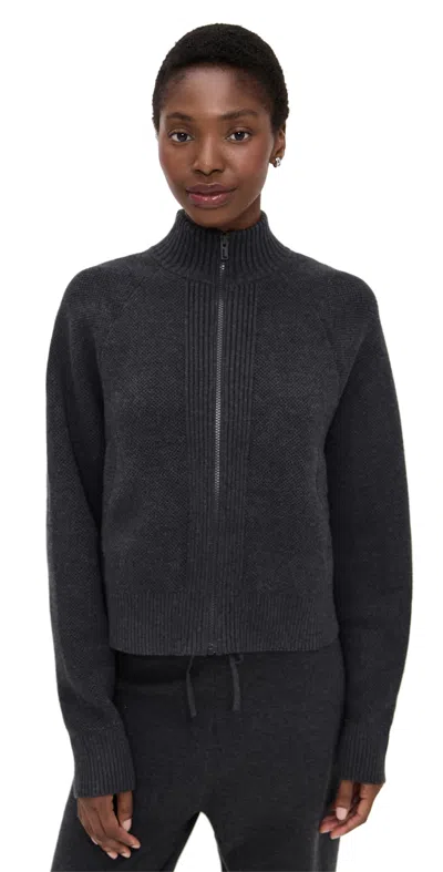 Lunya Cottonsilk Bomber Zip Up Waving Shadow In Gray