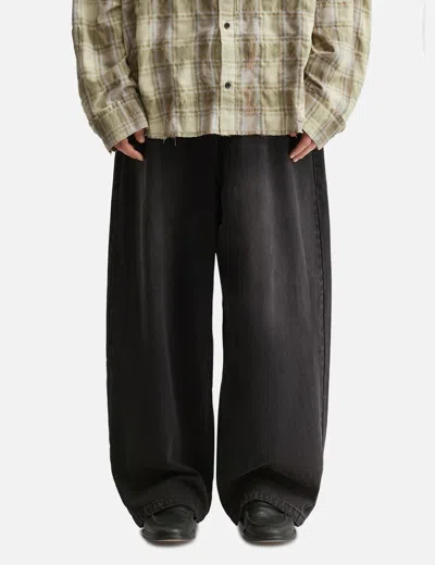 Coda Washed Distressed Extended Cut Luft Jeans In Green