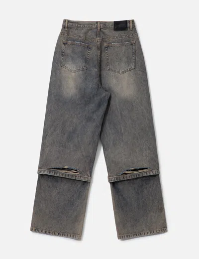 Coda Acid Wash Layered Hybrid Jeans In Brown